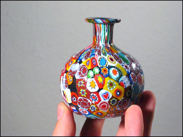 Multi Color Millefiori Künstler Murano Glas Vase #1  